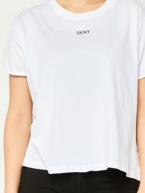 DKNY Women’s White Logo Crewneck Tee